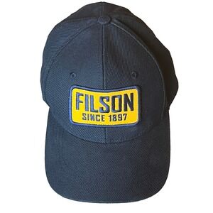 Filson Baseball Hat Seattle Since 1897 Navy Blue Adjustable Leather Strap‎ OS